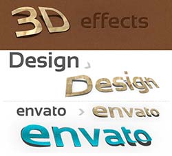 不错的PS动作－3D纸质投影效果：3D Photoshop Action v.1 (paper effect)